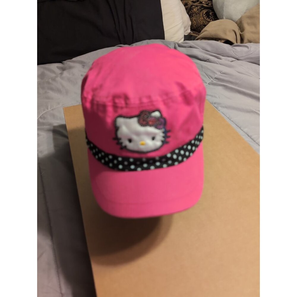 Hello Kitty by Sanrio Sequin and Polka Dot  Pink Painters Style Cap Elastic Back